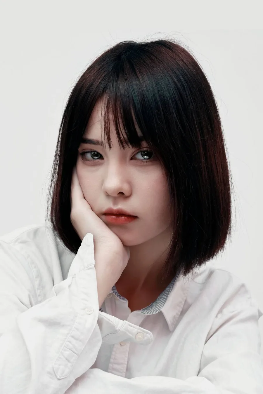 2. French bob with wispy bangs