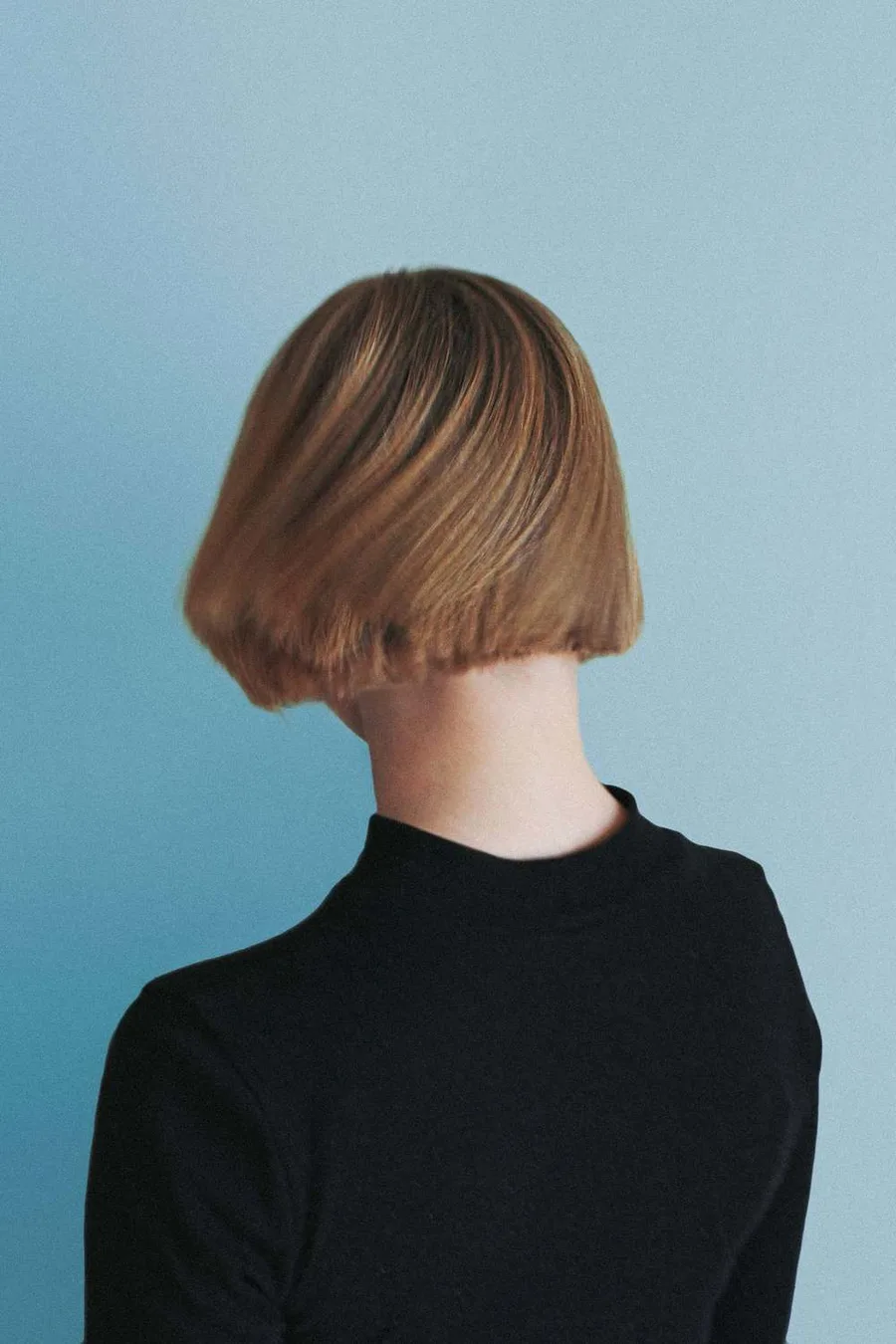Short layered bob haircut showing the layered back