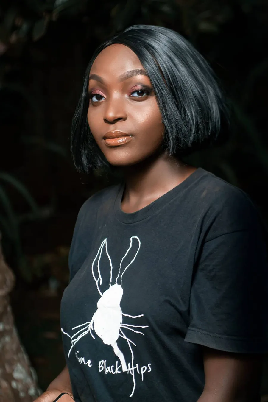 Layered bob with internal layers for thick hair