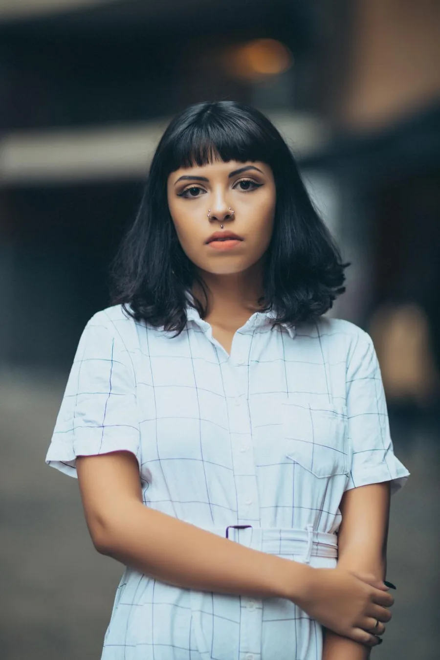 Shoulder-length layered bob that still ties back